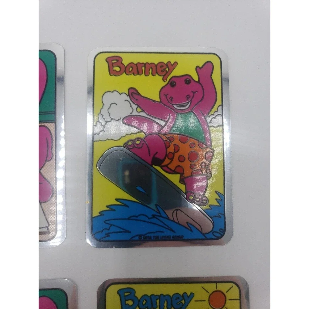Vintage Stickers Lot of 5 BARNEY FOIL MYLAR Vending Machine Sticker VTG 1992